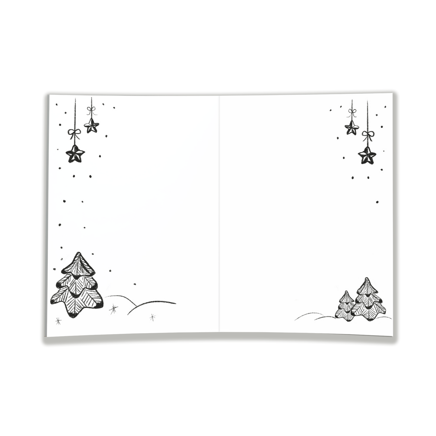 Weihnachtskarte "Mädchen mit Rentier"- auch zum Ausmalen